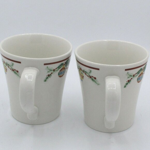 Set Of 2 Farberware Holiday Treats Mugs Ornaments Garland Decorated With Festive - Picture 4 of 5
